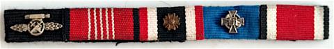 WW2 GERMAN NAZI NICE TUNIC REMOVED TISSUS RIBBON BAR WITH MANY AWARDS MEDALS - IRON CROSS, EAST FRONT, 25 YEARS SERVICES, MERIT CROSS, SHOOTING