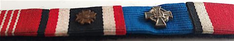 WW2 GERMAN NAZI NICE TUNIC REMOVED TISSUS RIBBON BAR WITH MANY AWARDS MEDALS - IRON CROSS, EAST FRONT, 25 YEARS SERVICES, MERIT CROSS, SHOOTING