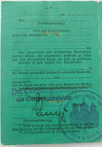 WW2 GERMAN NAZI NICE WAFFEN SS POLIZEI GESTAPO FLIP ID WITH PHOTO & STAMPS POLICE