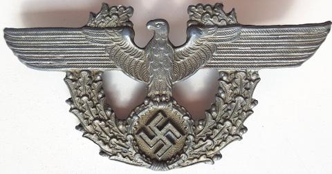 WW2 GERMAN NAZI NICE WAFFEN SS POLIZEI POLICE CAP INSIGNIA WITH EAGLE AND SWASTIKA