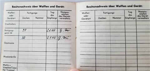 WW2 GERMAN NAZI NICE WAFFEN SS SOLDIER'S PERSONAL SOLDBUCH WITH LOT OF ENTRIES AND STAMPS