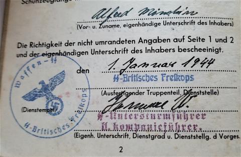 WW2 GERMAN NAZI NICE WAFFEN SS SOLDIER'S PERSONAL SOLDBUCH WITH LOT OF ENTRIES AND STAMPS