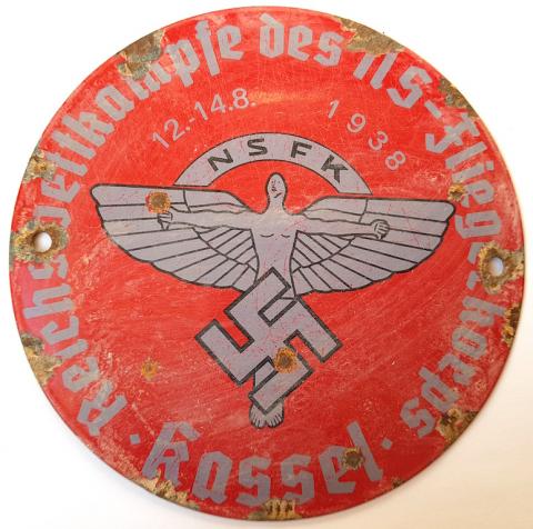 WW2 GERMAN NAZI NICE WALL BUILDING N.S.K.K NSKK PLATE SIGN WITH EAGLE III REICH AND SWASTIKA