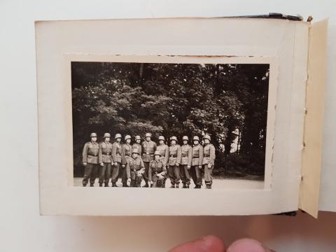 WW2 GERMAN NAZI NICE WEHRMACHT PHOTOS ALBUM (35) WITH NICE HELMET ON THE COVER