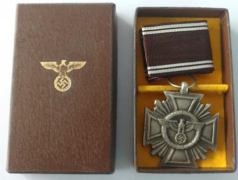 WW2 GERMAN NAZI NSDAP 10 YEARS OF FAITHFUL SERVICES IN THE NAZI PARTY MEDAL AWARD IN ORIGINAL BOX OF ISSUE