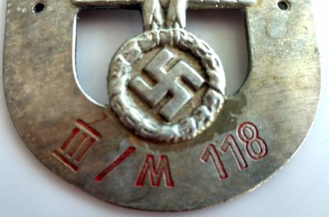 WW2 GERMAN NAZI NSKK N.S.K.K MOTORSTAFFEL PLATE WITH EAGLE & SWASTIKA