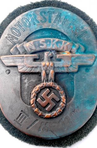 WW2 GERMAN NAZI N.S.K.K NSKK (PRE SA AND WAFFEN SS) BADGE PLATE THIRD REICH