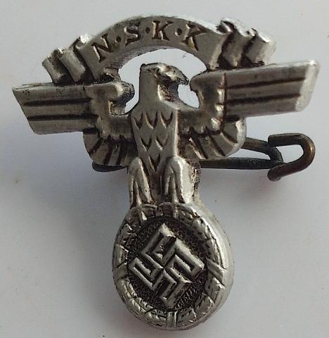 WW2 GERMAN NAZI N.S.K.K. NSKK PRE SA & SS TINY PIN RZM MAKER MARKED