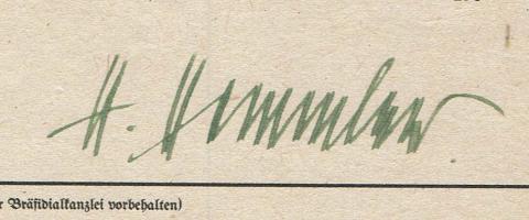 WW2 GERMAN NAZI ORIGINAL WAFFEN SS 2 PAGES PROMOTION DOCUMENT SIGNED BY HEINRICH HIMMLER 100% ORIGINAL AUTOGRAPH SIGNATURE