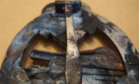 WW2 GERMAN NAZI PANZER ASSAULT BADGE FOR 25 INTERVENTIONS RELIC FOUND - MAKER JFS