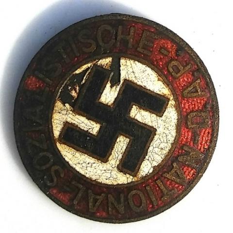 WW2 GERMAN NAZI PARTY RELIC FOUND NSDAP MEMBERSHIP PIN RZM EMANEL