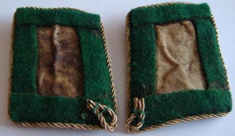 WW2 GERMAN NAZI POLIZEI POLICE GENERAL OFFICER COLLAR TABS SET GESTAPO WAFFEN SS UNIFORM TUNIC REMOVED INSIGNIAS