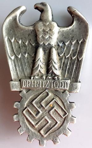 WW2 GERMAN NAZI RAD METAL BADGE NICE EAGLE THIRD REICH PIN