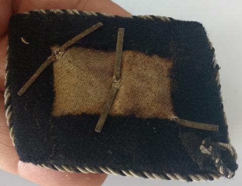 WW2 GERMAN NAZI RARE ALLEGMEINE SS OFFICER COLLAR TAB SET TUNIC REMOVED WITH TRACE OF ONE RZM MAKER TAG