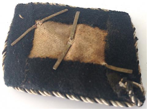 WW2 GERMAN NAZI RARE ALLEGMEINE SS OFFICER COLLAR TAB SET TUNIC REMOVED WITH TRACE OF ONE RZM MAKER TAG