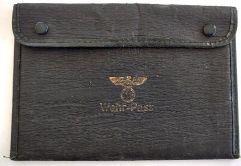 WW2 GERMAN NAZI RARE AND NICE WEHRPASS ID COVER WITH NICE THIRD REICH EAGLE STAMP
