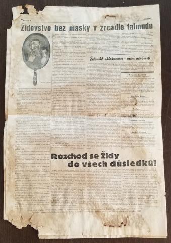 WW2 GERMAN NAZI RARE ANTI-SEMITIC ANTI-JEWISH GERMAN NEWSLETTER " ECHO " WITH A NICE JEW FACE ON THE COVER - JUIF JOOD JUDE HOLOCAUST