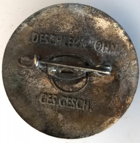 WW2 GERMAN NAZI RARE BADGE FOR THE BRITISH-GERMANY FRIENDSHIP  RING FÜR DEUTSCH-BRITISCHE FREUNDSCHAFT BY Deschler & Sohn, Ges. Gesch.