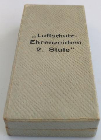 WW2 GERMAN NAZI RARE CASED LUFTSCHULTZ MEDAL AWARD SECOND CLASS
