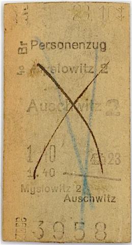 WW2 GERMAN NAZI RARE CONCENTRATION CAMP AUSCHWITZ BIRKENAU PERIOD CIVIL ORIGINAL TRAIN TICKET DEPORTATION JEWISH JUDEN JUDE JUIF EXTERMINATION HOLOCAUST SHOAH