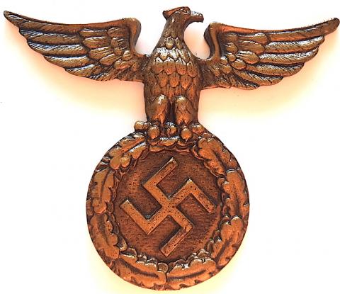 WW2 GERMAN NAZI RARE EARLY NSDAP - SA WALL EAGLE MASSIVE METAL WITH SWASTIKA