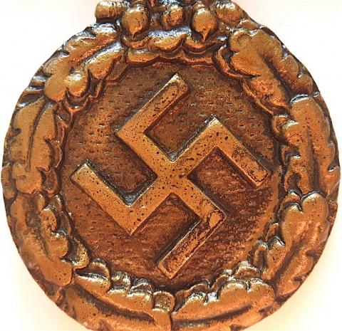 WW2 GERMAN NAZI RARE EARLY NSDAP - SA WALL EAGLE MASSIVE METAL WITH SWASTIKA