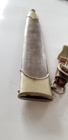 WW2 GERMAN NAZI RARE TO FIND EARLY ANODIZED SA DAGGER SCABBARD WITH LEATHER HANGER LOOP PART