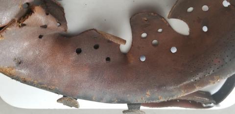 WW2 GERMAN NAZI RARE TO FIND HELMET LINER AND CHINSTRAP WITH AMAZING PATINA SIZE 62 FOR WAFFEN SS OR HEER HELMET M35, M40, M42