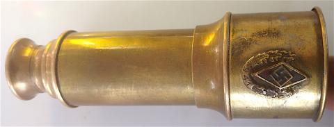 WW2 GERMAN NAZI RARE HITLER YOUTH BRASS TELESCOPE WITH SWASTIKA, 1941