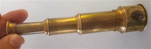 WW2 GERMAN NAZI RARE HITLER YOUTH BRASS TELESCOPE WITH SWASTIKA, 1941