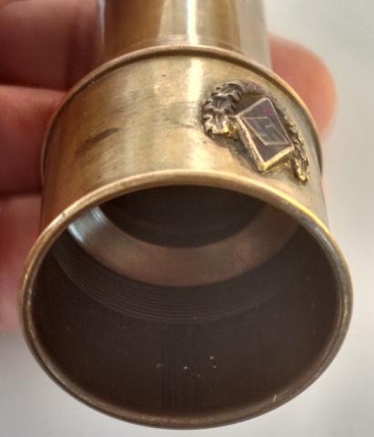 WW2 GERMAN NAZI RARE HITLER YOUTH BRASS TELESCOPE WITH SWASTIKA, 1941