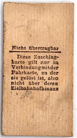 WW2 GERMAN NAZI RARE HOLOCAUST PERIOD CONCENTRATION CAMP AUSCHWITZ - BIRKENAU TRAIN TICKET - JEWISH DEPORTATION JEW JEWS JUDE JUDEN JUIF