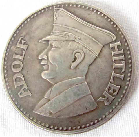 WW2 GERMAN NAZI LARGE COMMEMORATIVE COIN FOR THE ADOLF HITLER DEATH, 1945 WITH THIRD REICH