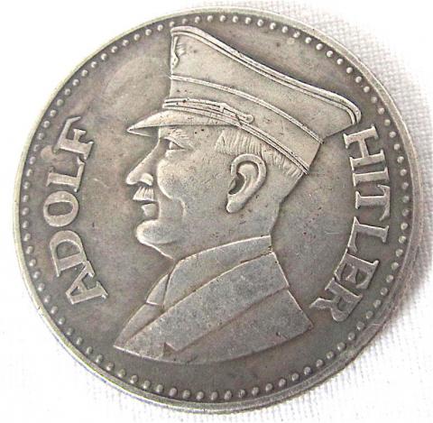 WW2 GERMAN NAZI LARGE COMMEMORATIVE COIN FOR THE ADOLF HITLER DEATH, 1945 WITH THIRD REICH