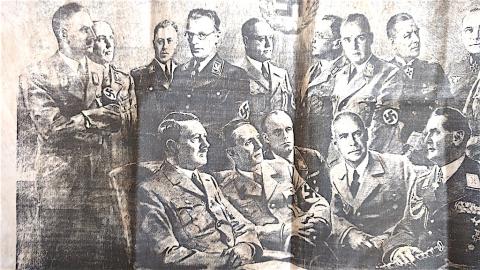 WW2 GERMAN NAZI RARE LARGE NSDAP GROSSDEUTSCHLAND POSTER WITH MANY OFFICERS, GENERALS AND ADOLF HITLER 