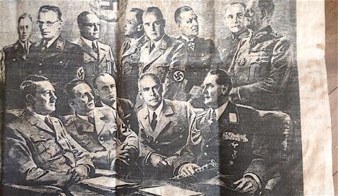 WW2 GERMAN NAZI RARE LARGE NSDAP GROSSDEUTSCHLAND POSTER WITH MANY OFFICERS, GENERALS AND ADOLF HITLER 