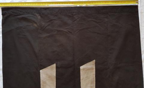 WW2 GERMAN NAZI RARE LARGE WAFFEN SS BLACK FLAG 140CM X 80CM BOTH SIDES SS RUNES AND POLE SUPPORT