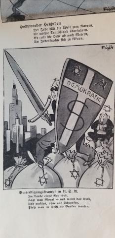 WW2 GERMAN NAZI RARE MOST INFAMOUS ANTI-SEMITIC ANTI-JEWISH GERMAN NEWSLETTER " DER STURMER " ISSUE FROM 1939 WITH AN AMAZING DRAWING ON THE COVER JEW JUIF JOOD JUDE HOLOCAUST