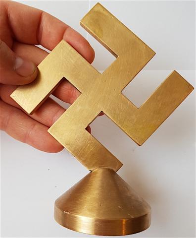 WW2 GERMAN NAZI RARE NSDAP III REICH ADOLF HITLER ADMINISTRATION DESKTOP SWASTIKA STATUE