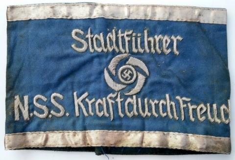 WW2 GERMAN NAZI RARE N.S.S D.A.S KRAFTDURCH FREUDE RARE ARMBAND