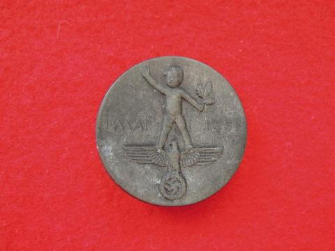 WW2 GERMAN NAZI RARE pin 1. mai 1937 Carl Wild Hamburg original