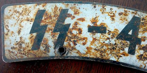WW2 GERMAN NAZI RARE RELIC FOUND WAFFEN SS TOTENKOPF DIVISION MOTORCYCLE LICENCE PLATE 