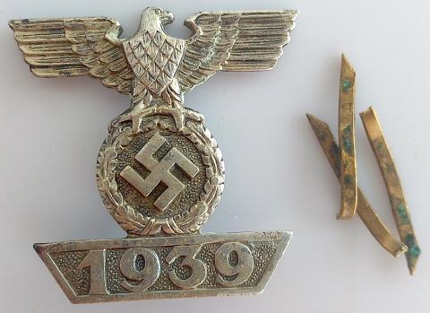 WW2 GERMAN NAZI RARE SPANGE OF THE IRON CROSS SECOND CLASS MEDAL AWARD BADGE WITH 1 PRONG ONLY 