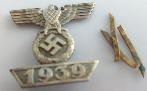 WW2 GERMAN NAZI RARE SPANGE OF THE IRON CROSS SECOND CLASS MEDAL AWARD BADGE WITH 1 PRONG ONLY 