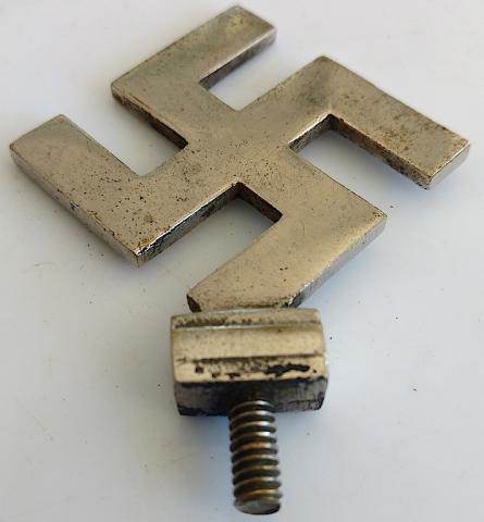 WW2 GERMAN NAZI RARE SWASTIKA METAL POLE TOP OF FLAG