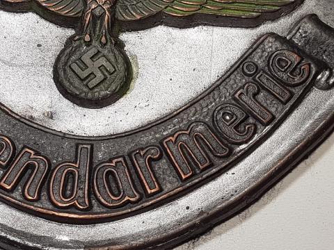 WW2 GERMAN NAZI RARE WAFFEN SS GESTAPO POLIZEI FELDGENDARMERIE GORGET