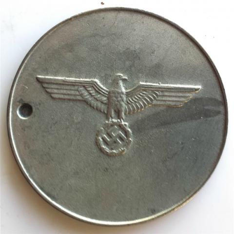 WW2 GERMAN NAZI RARE WAFFEN SS GESTAPO POLIZEI POLICE METAL ID # 457 NICE