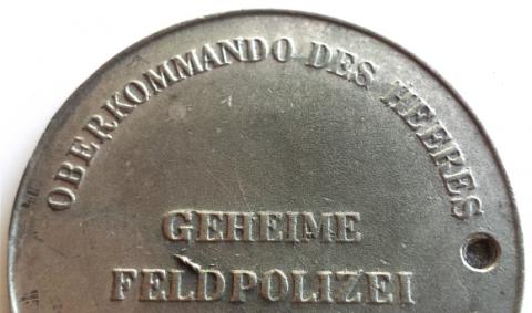 WW2 GERMAN NAZI RARE WAFFEN SS GESTAPO POLIZEI POLICE METAL ID # 457 NICE