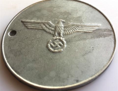 WW2 GERMAN NAZI RARE WAFFEN SS GESTAPO POLIZEI POLICE METAL ID # 457 NICE