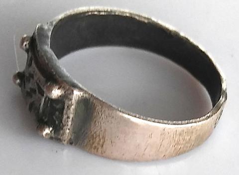 WW2 GERMAN NAZI RARE WAFFEN SS RING MADE BY RZM + SS RUNES MARK